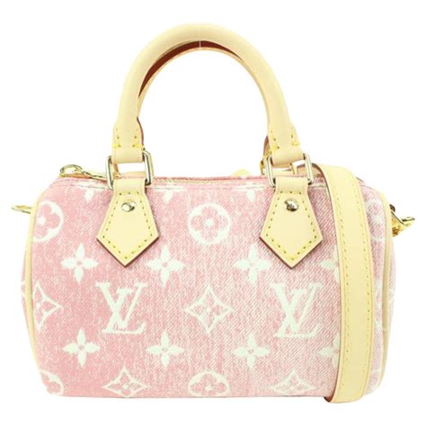 louis vuitton pink denim nano speedy|louis vuitton denim pleaty bag.